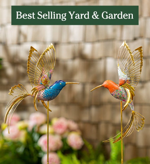 Image of Fluttering Hummingbird Garden Stake. Best-Selling Yard & Garden