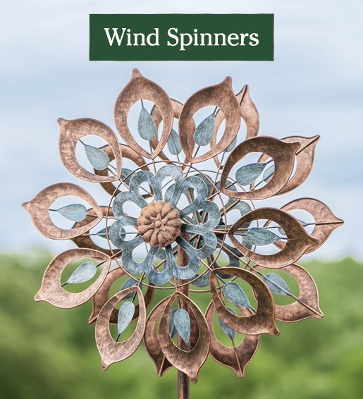 Image of Copper Lily Wind Spinners. Spinners