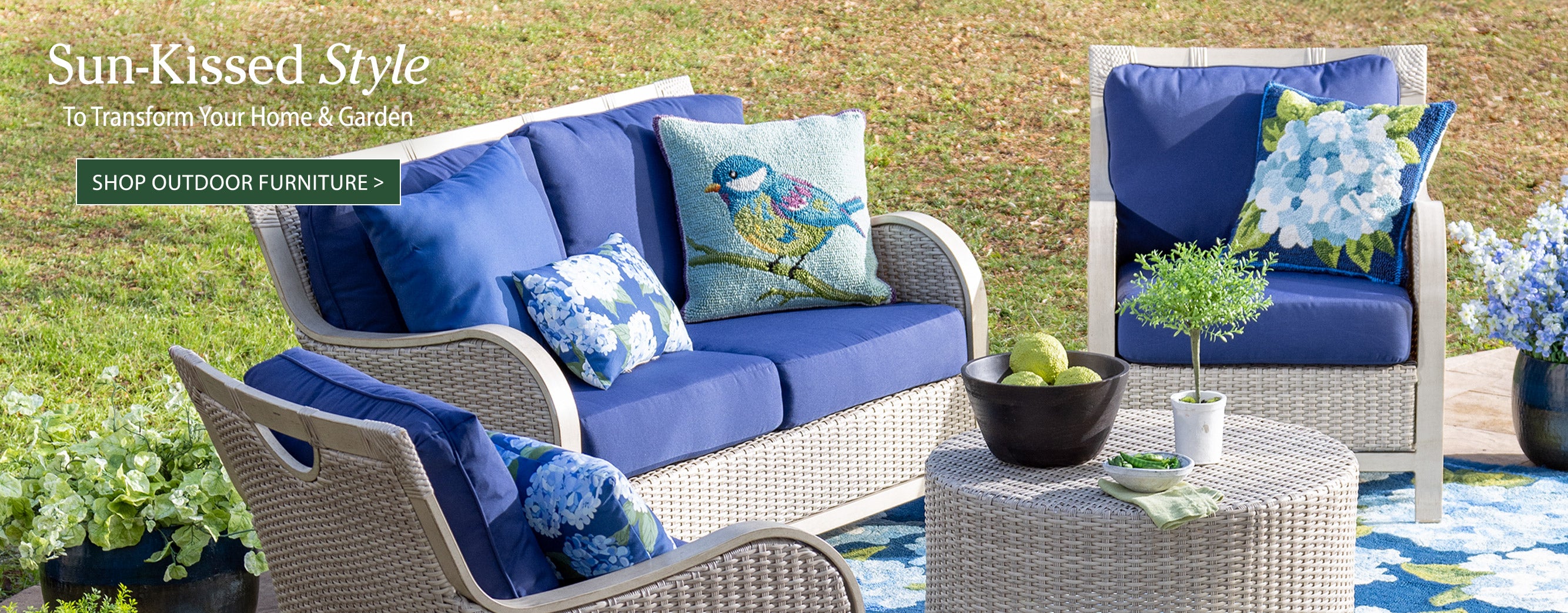 Image of Urbanna Premium Wicker Collection in Driftwood with Luxury Cushions. Sun-kissed Style To Transform Your Home & Garden. SHOP OUTDOOR FURNITURE