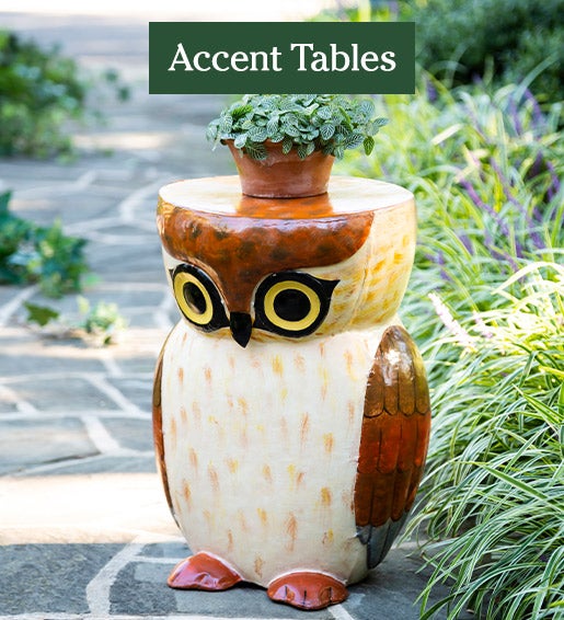 Image of Handmade Owl Metal Side Table. Accent Tables