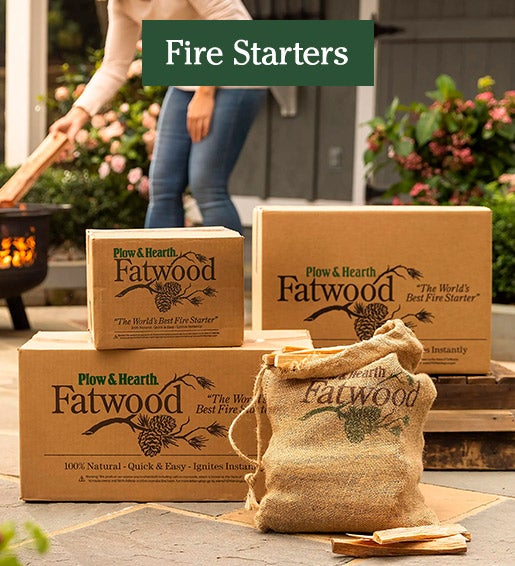 Image of assorted fatwood boxes. FIRESTARTERS