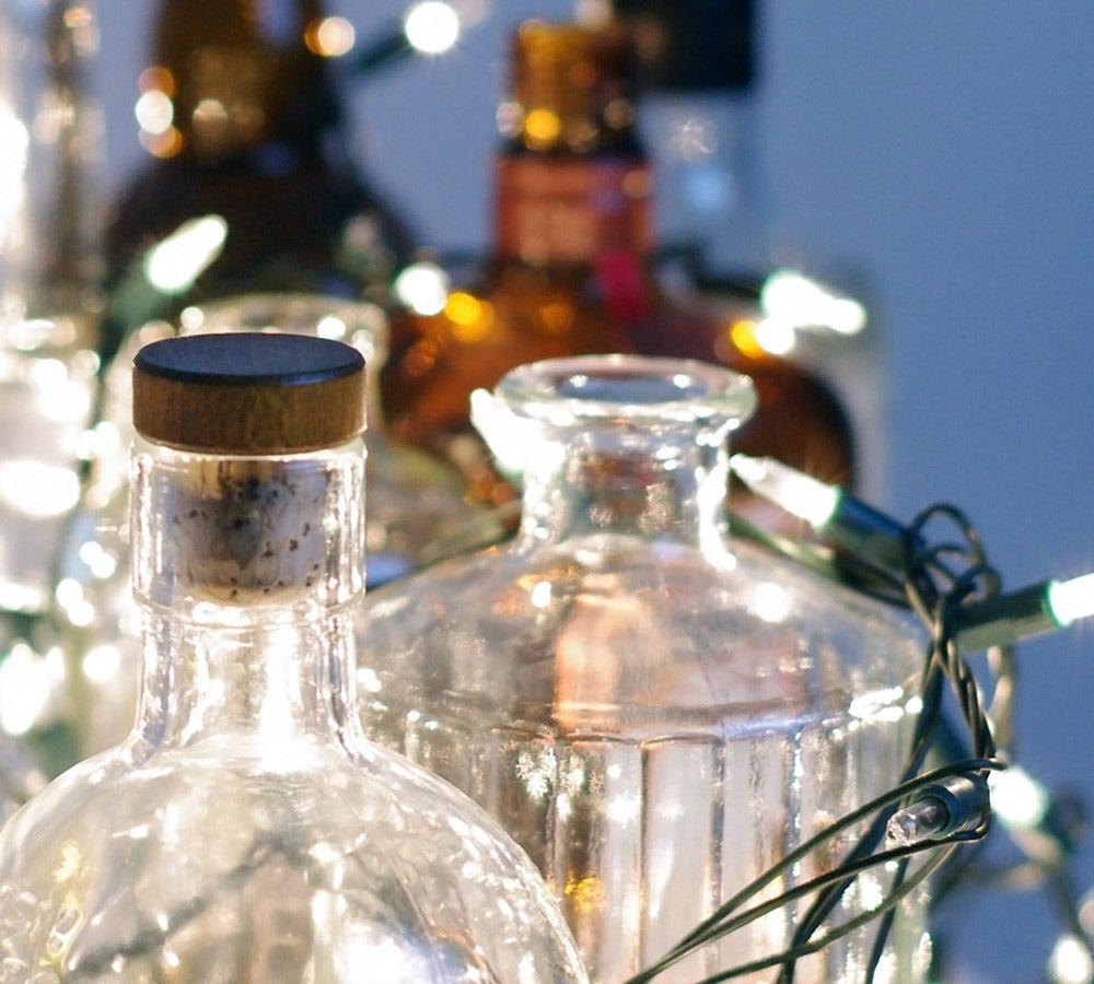 liquor bottles with lights