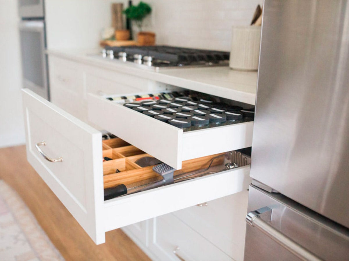 kitchen open drawers