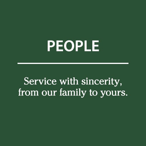 PEOPLE Service with sincerity, from our family to yours.