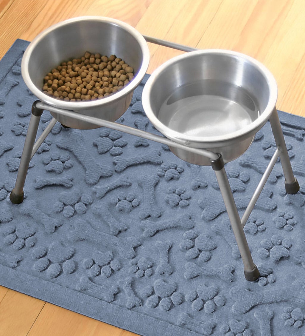 mat under dog bowls