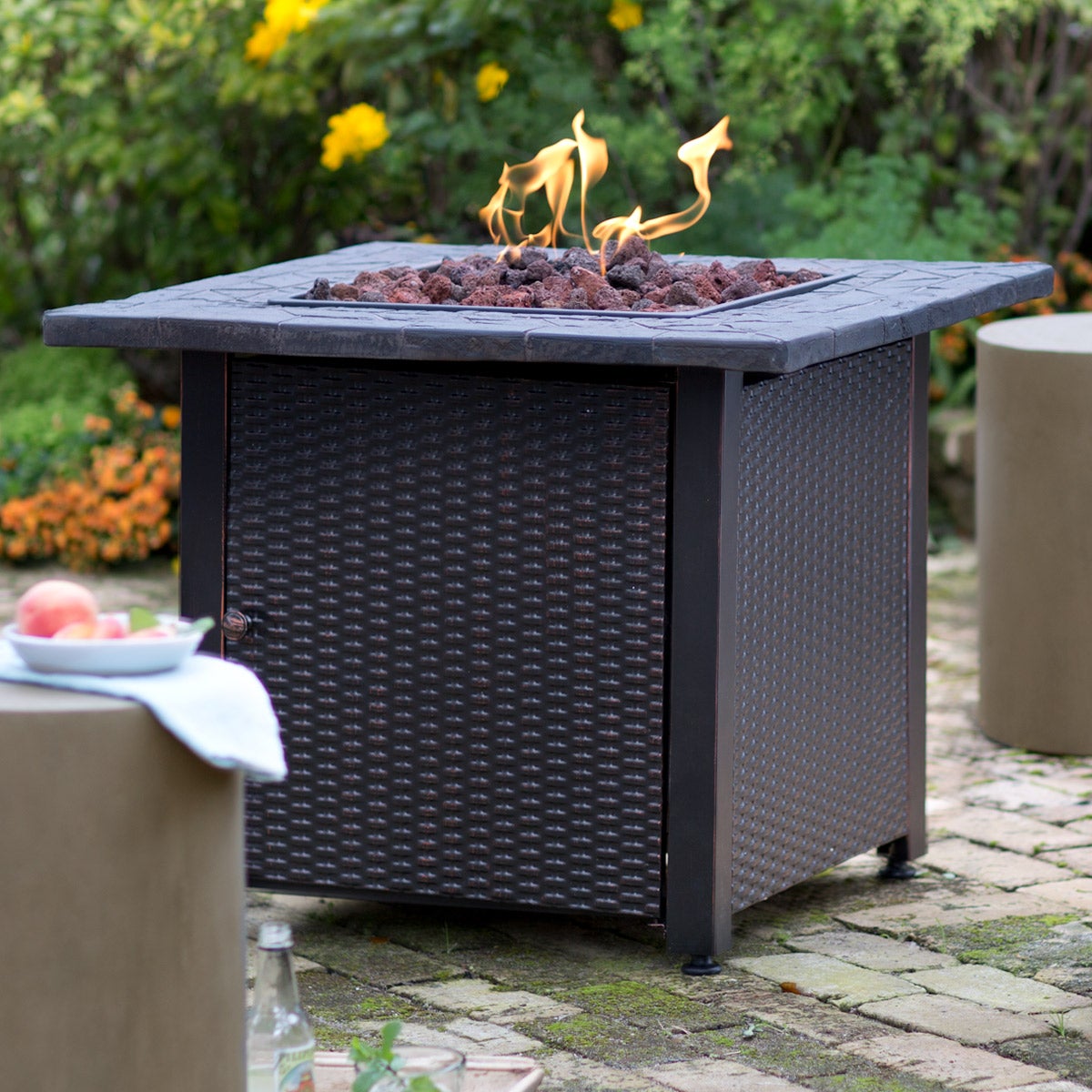 Wicker Propane Gas Fire Pit