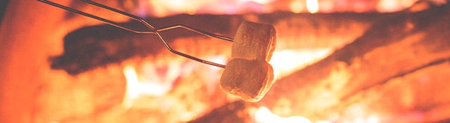 roasting marshmallows over fire