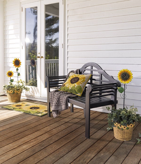 Sunflower Basket Planters, Set of 2