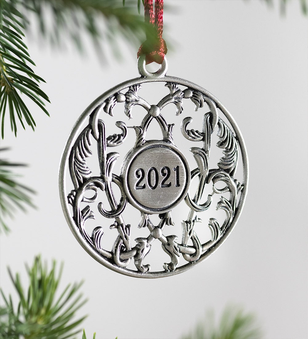 Solid Pewter Christmas Tree Ornament - 2021