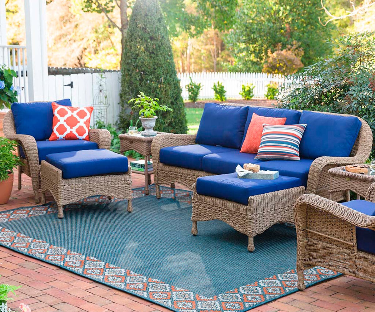 Prospect Hill Outdoor Wicker Deep Seating Sofa Set with Cushions