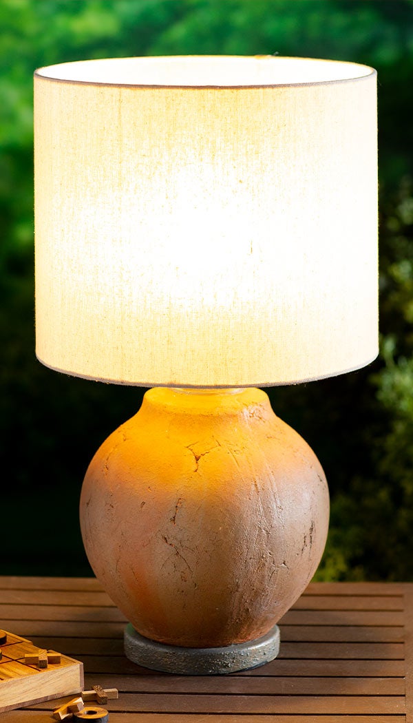 Outdoor Terra Cotta Style Table Lamp