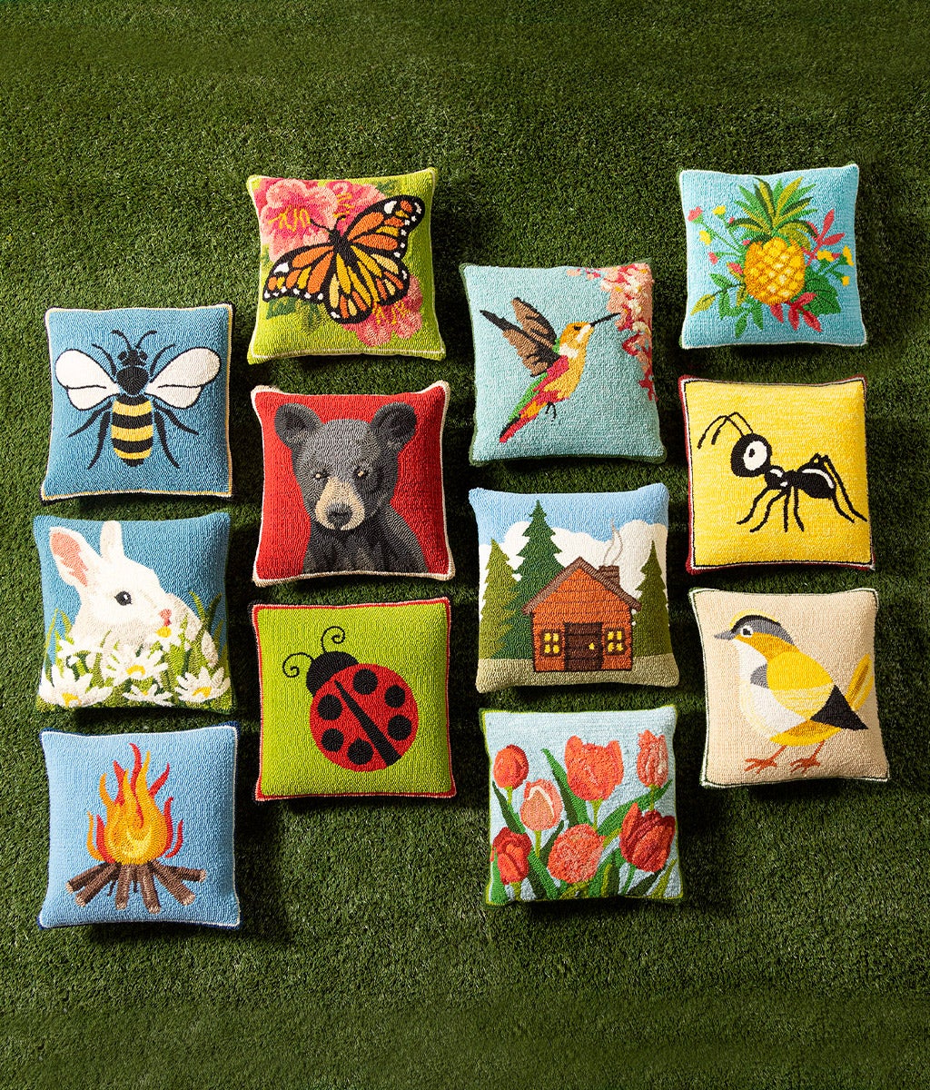 outdoor pillows on grass