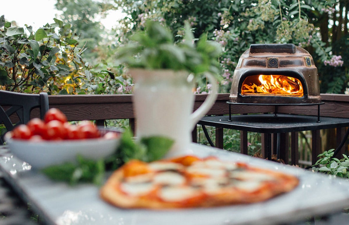 pizza oven with pizza