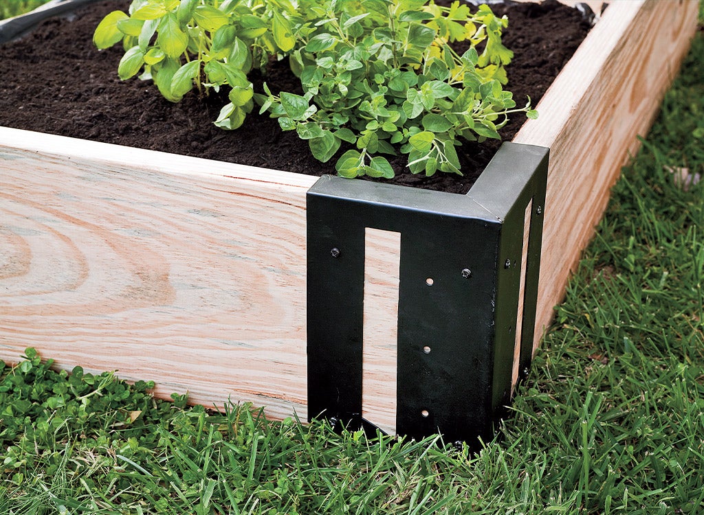 Large Corner Brackets Raised Bed Bedding Vegetable Planter Box Garden x 4 Black 