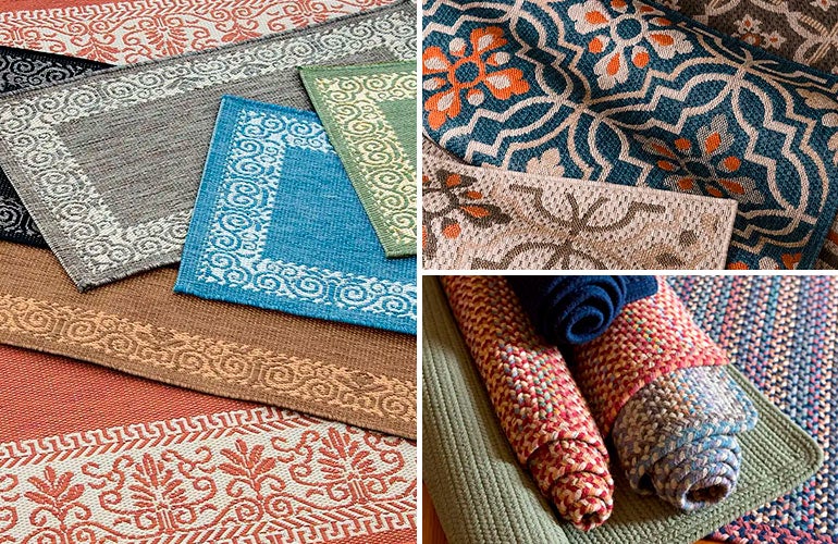 collage of rugs