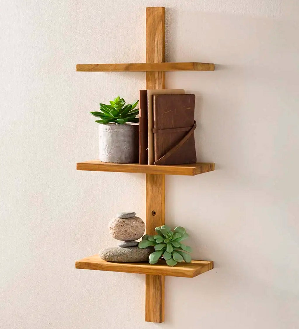 Mini Teak Wall Shelf