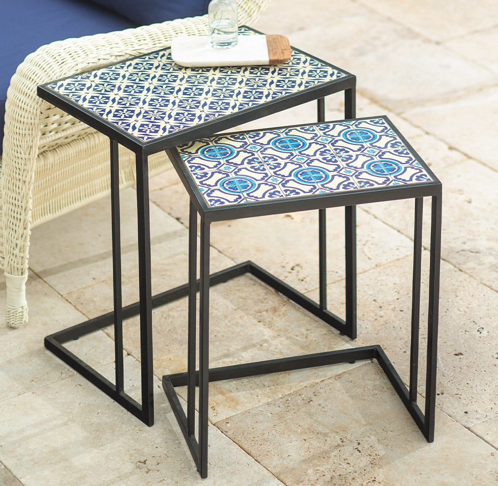 Handmade Ceramic Tile Nesting Tables