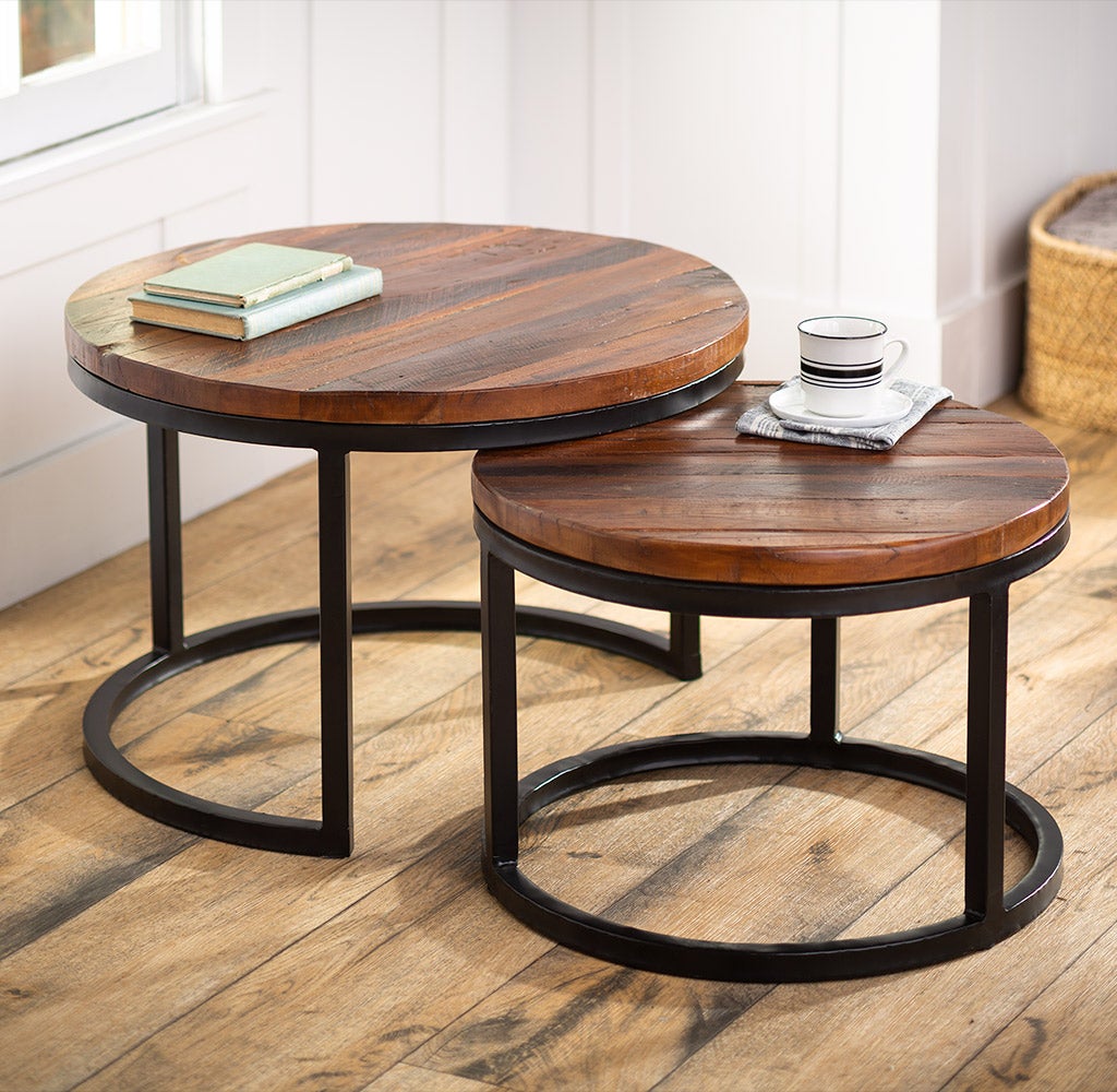 Allegheny Reclaimed Wood Round Nesting Tables