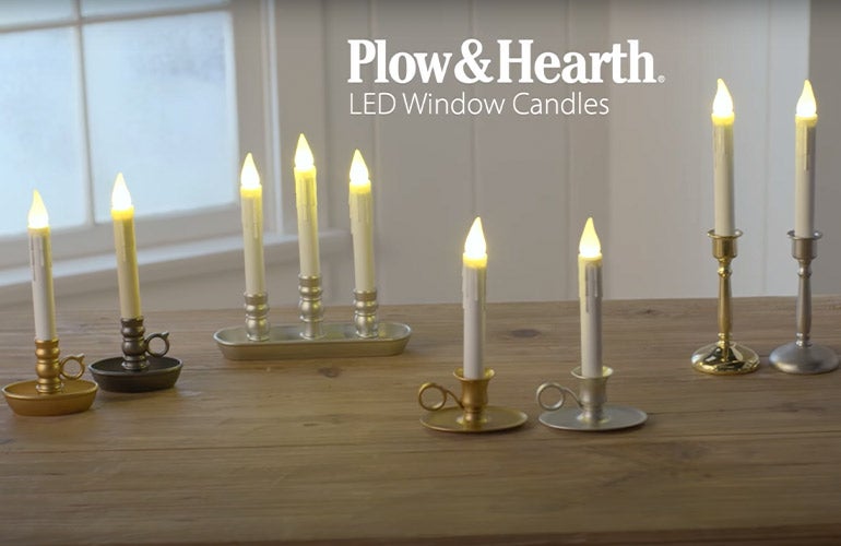window candles on table