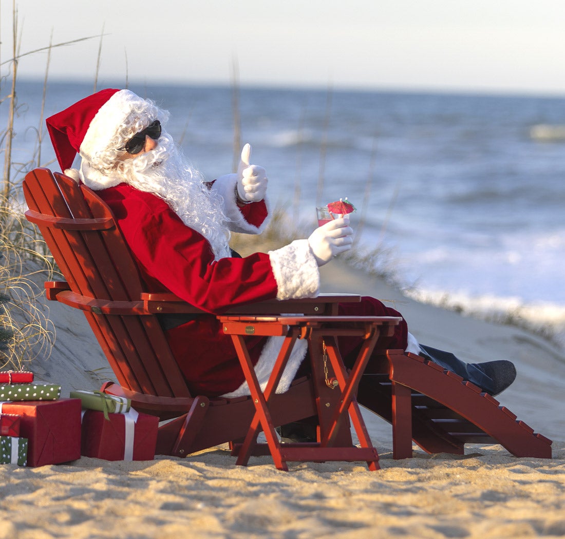 santa on the beach